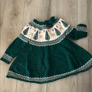 Tahari Holiday Sweater Dress with Reindeer Pattern